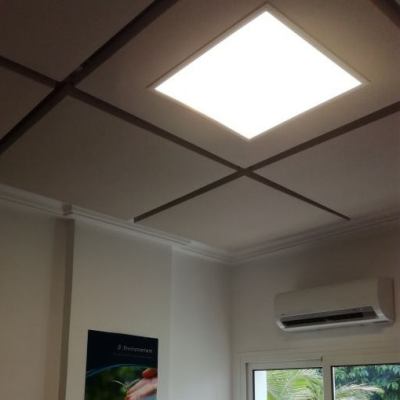 Panneaux acoustiques plafond avec luminaire